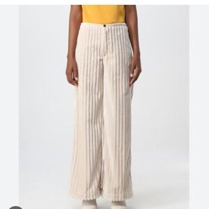 Forte Forte Velour Pleated Wide Leg Pants XS Cream